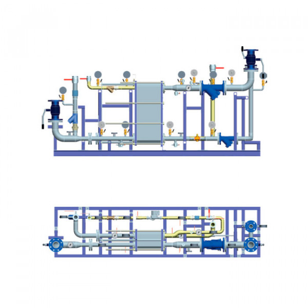 Блок ГВС 2-ступенчатая смешанная схема ГВС на базе теплообменника-моноблока РИДАН WaterLine ГВС/2 моноблок Теплообменники #2